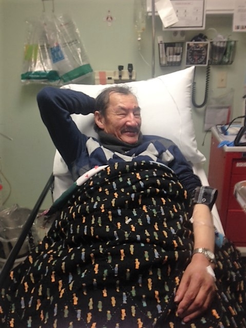 Moses Kakekaspan recovering in the nursing station. Photo by Sergeant Matthew Gull